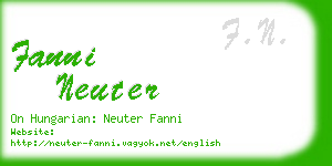 fanni neuter business card